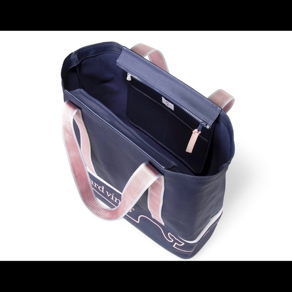 Vineyard Vines Target Whale Line Beach Bag Navy - Picture 6 of 7